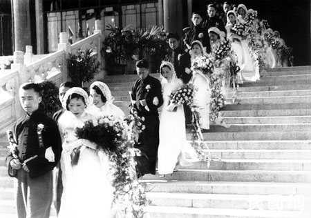 老照片旧时光：民国集体婚礼   仪式感更强
